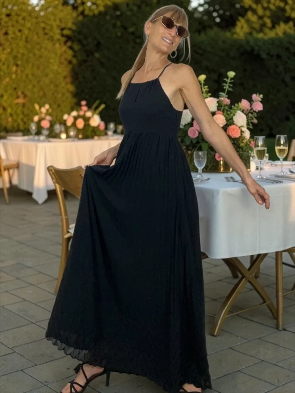 Abercrombie and Fitch Maxi Dress XS Black Halter Sleeveless